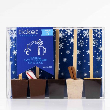 ticket chocolate Holiday Chocolate Gifts hot chocolate on a stick