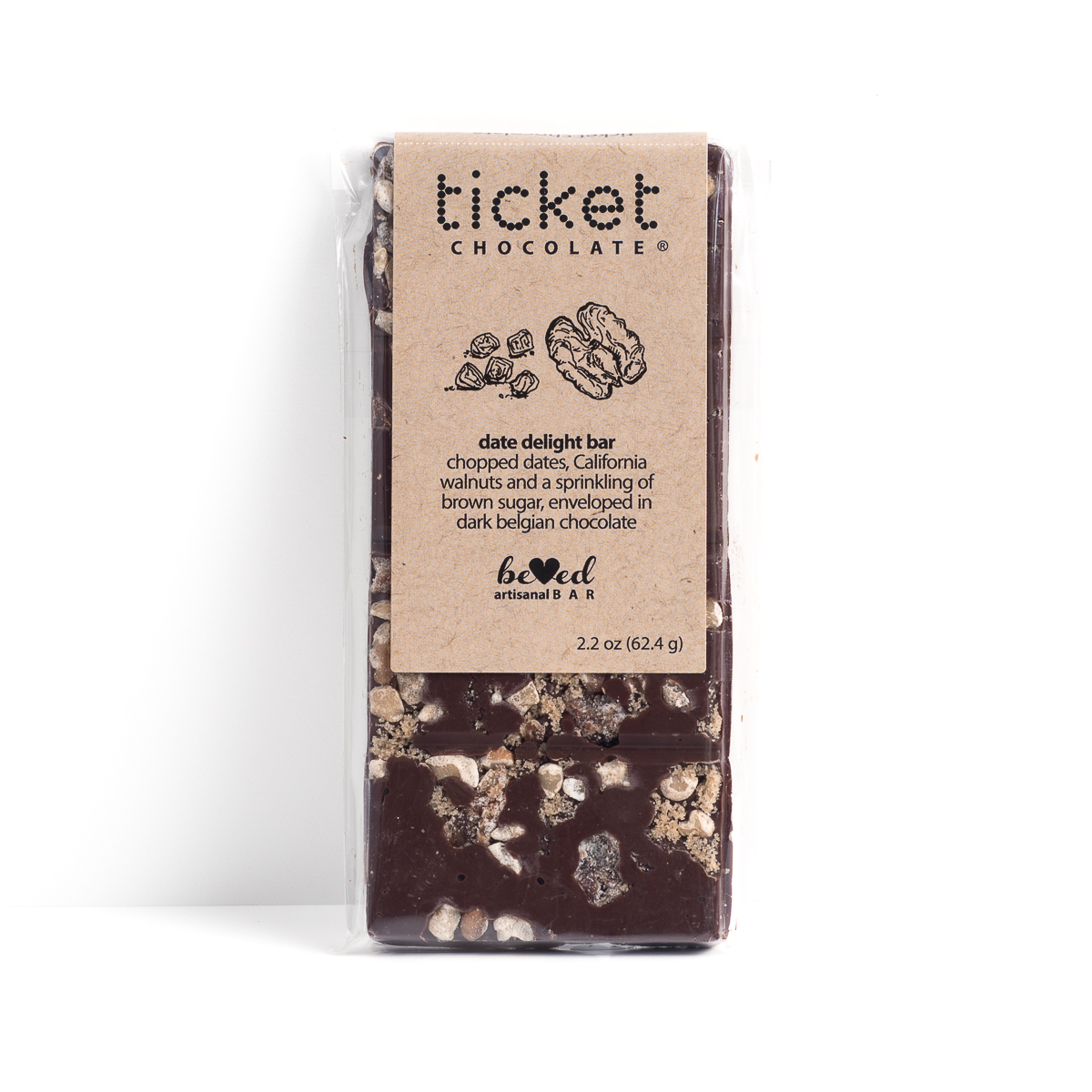 Date Delight Artisan Chocolate Bar Ticket Chocolate